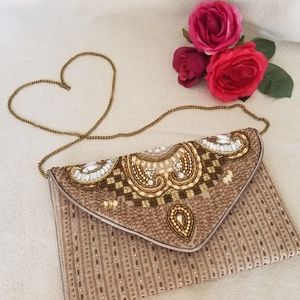Lulu's Constantinople Gold Beaded Clutch